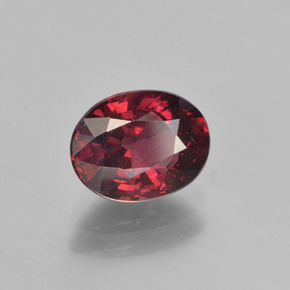 1.84 ct Red Pyrope Garnet Stone, Natural Pyrope Garnet in Oval Facet Shape for Sale