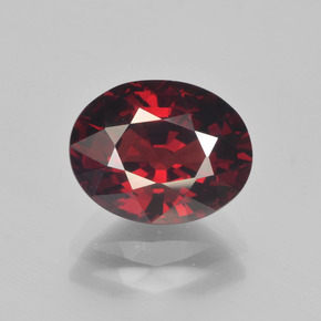 3.63 ct Red Pyrope Garnet Gemstone, Pyrope Garnet Gem in Oval Facet Shape for Sale.