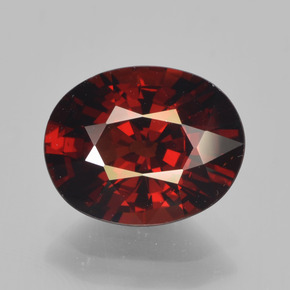 3.29 ct Red Pyrope Garnet Gemstone, Pyrope Garnet Gem in Oval Facet Shape for Sale.