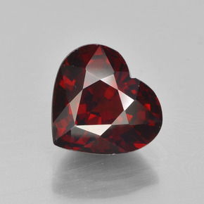 3.35 ct Red Pyrope Garnet Gemstone, Pyrope Garnet Gem in Heart Facet Shape for Sale.