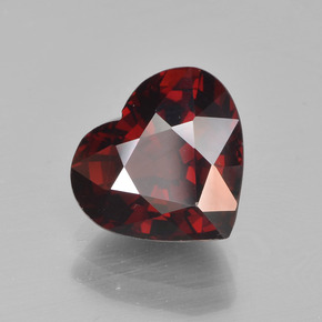 3.35 ct Red Pyrope Garnet Stone, Natural Pyrope Garnet in Heart Facet Shape for Sale