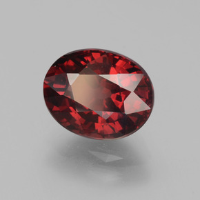 3.75 ct Red Pyrope Garnet Stone, Natural Pyrope Garnet in Oval Facet Shape for Sale