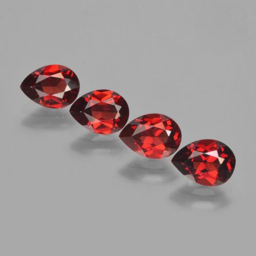 Deep Blood Red Гранат Пироп Камень - 0.9ct Фасетная Груша (ID: 452992)