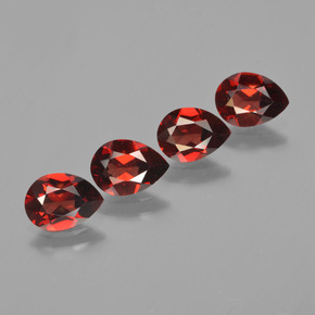 3.26 ctw Red Pyrope Garnet Stones, Natural Pyrope Garnet in Pear Facet Shape for Sale