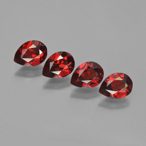 Rojo oscuro Granate Piropo Gema - 0.9ct Corte en forma de pera (ID: 452997)