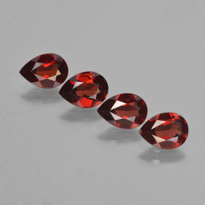 Deep Blood Red Гранат Пироп Камень - 0.8ct Фасетная Груша (ID: 452999)