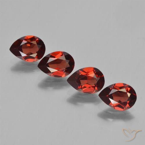 Currant Red Pyrope Garnet Gem - 0.8ct Pear Facet (ID: 453043)