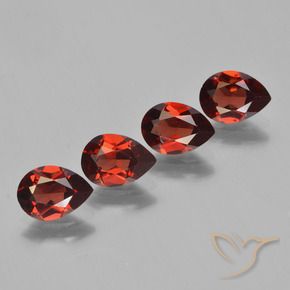 3.36 ctw Red Pyrope Garnet Stones, Natural Pyrope Garnet in Pear Facet Shape for Sale