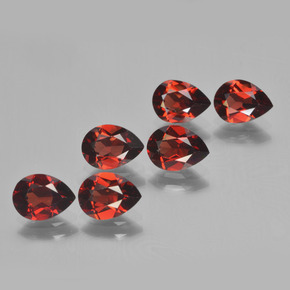 5.14 ctw Red Pyrope Garnet Gemstones, Pyrope Garnet Gems in Pear Facet Shape for Sale.