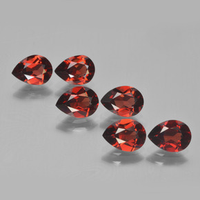 5.14 ctw Red Pyrope Garnet Stones, Natural Pyrope Garnet in Pear Facet Shape for Sale