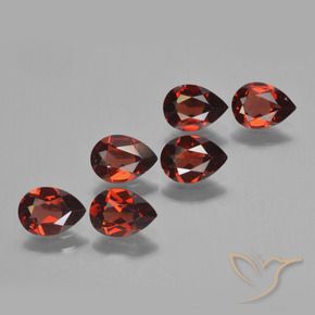4.57 ctw Red Pyrope Garnet Stones, Natural Pyrope Garnet in Pear Facet Shape for Sale