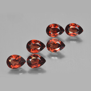 4.73 ctw Red Pyrope Garnet Gemstones, Pyrope Garnet Gems in Pear Facet Shape for Sale.