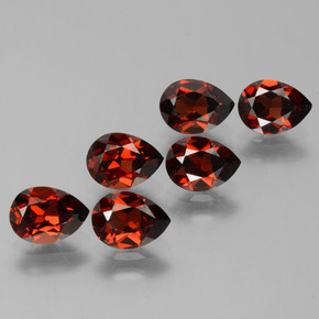 5.67 ctw Red Pyrope Garnet Stones, Natural Pyrope Garnet in Pear Facet Shape for Sale