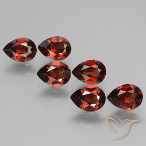 5.07 ctw Red Pyrope Garnet Stones, Natural Pyrope Garnet in Pear Facet Shape for Sale