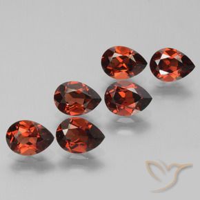 5.47 ctw Red Pyrope Garnet Stones, Natural Pyrope Garnet in Pear Facet Shape for Sale