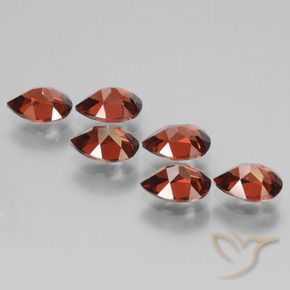 Pyrope Garnet Gemstones in 7.2 x 5.2 mm Size for Sale, Pyrope Garnet Stones in Currant Red Color
