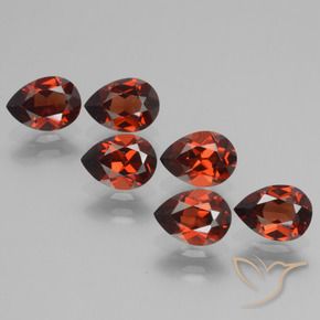 5.48 ctw Red Pyrope Garnet Stones, Natural Pyrope Garnet in Pear Facet Shape for Sale