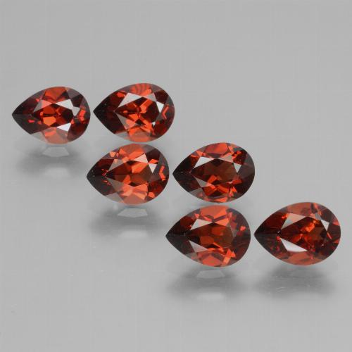 Rojo grosella Granate Piropo Gema - 0.9ct Corte en forma de pera (ID: 453070)