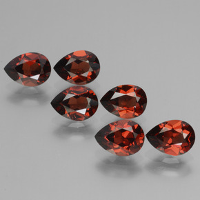 5.54 ctw Red Pyrope Garnet Stones, Natural Pyrope Garnet in Pear Facet Shape for Sale