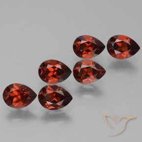 5.33 ctw Red Pyrope Garnet Stones, Natural Pyrope Garnet in Pear Facet Shape for Sale