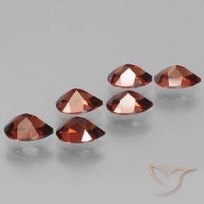 Pyrope Garnet Gemstones in 7 x 5 mm (calibrated) Size for Sale, Pyrope Garnet Stones in Bright Red Color