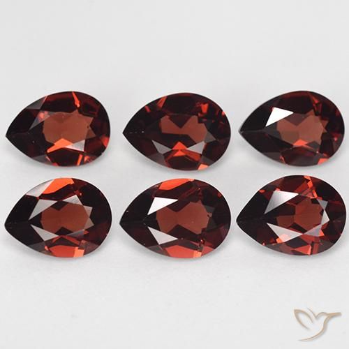 4.77 ctw Red Pyrope Garnet Stones, Natural Pyrope Garnet in Pear Facet Shape for Sale