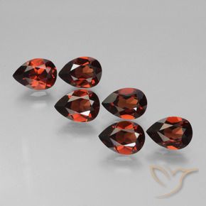 5.02 ctw Red Pyrope Garnet Stones, Natural Pyrope Garnet in Pear Facet Shape for Sale