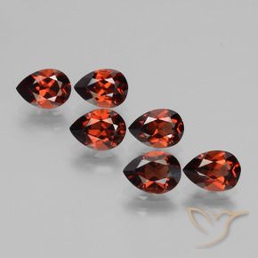 5.45 ctw Red Pyrope Garnet Stones, Natural Pyrope Garnet in Pear Facet Shape for Sale