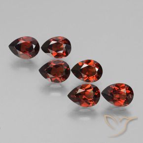 5.37 ctw Red Pyrope Garnet Stones, Natural Pyrope Garnet in Pear Facet Shape for Sale