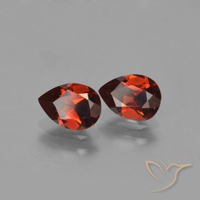 1.73 ctw Red Pyrope Garnet Stones, Natural Pyrope Garnet in Pear Facet Shape for Sale