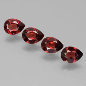 3.09 ctw Red Pyrope Garnet Gemstones, Pyrope Garnet Gems in Pear Facet Shape for Sale.