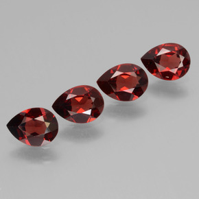 3.09 ctw Red Pyrope Garnet Stones, Natural Pyrope Garnet in Pear Facet Shape for Sale