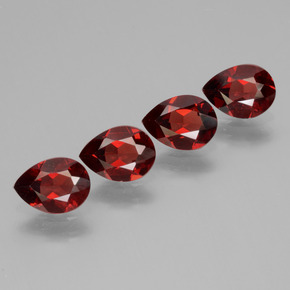 3.23 ctw Red Pyrope Garnet Stones, Natural Pyrope Garnet in Pear Facet Shape for Sale