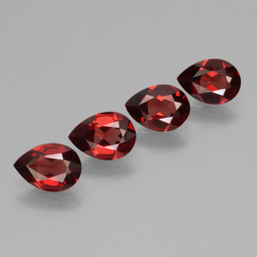 2.86 ctw Red Pyrope Garnet Stones, Natural Pyrope Garnet in Pear Facet Shape for Sale