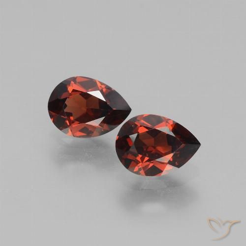 1.81 ctw Red Pyrope Garnet Gemstones, Pyrope Garnet Gems in Pear Facet Shape for Sale.