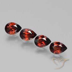 3.62 ctw Red Pyrope Garnet Stones, Natural Pyrope Garnet in Pear Facet Shape for Sale