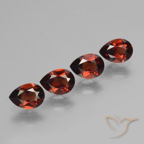 3.72 ctw Red Pyrope Garnet Stones, Natural Pyrope Garnet in Pear Facet Shape for Sale