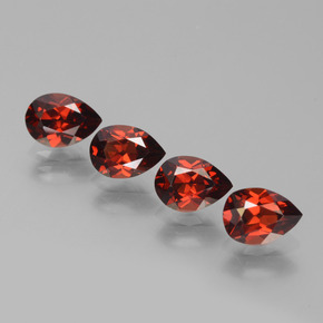 3.76 ctw Red Pyrope Garnet Stones, Natural Pyrope Garnet in Pear Facet Shape for Sale