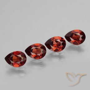 3.44 ctw Red Pyrope Garnet Stones, Natural Pyrope Garnet in Pear Facet Shape for Sale