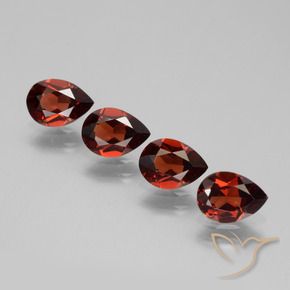 3.22 ctw Red Pyrope Garnet Stones, Natural Pyrope Garnet in Pear Facet Shape for Sale