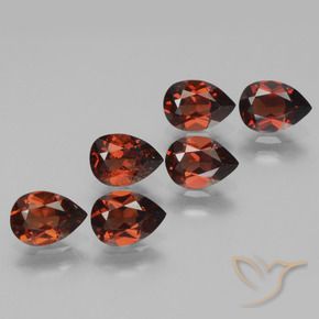 5.16 ctw Red Pyrope Garnet Stones, Natural Pyrope Garnet in Pear Facet Shape for Sale