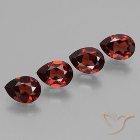 3.56 ctw Red Pyrope Garnet Stones, Natural Pyrope Garnet in Pear Facet Shape for Sale