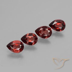 3.06 ctw Red Pyrope Garnet Stones, Natural Pyrope Garnet in Pear Facet Shape for Sale