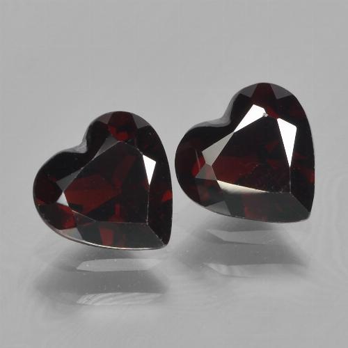 Dark Red Pyrope Garnet Gem - 0.9ct Heart Facet (ID: 456124)