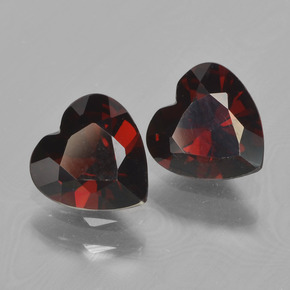 1.53 ctw Red Pyrope Garnet Stones, Natural Pyrope Garnet in Heart Facet Shape for Sale