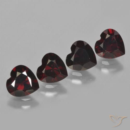 3.82ctw Natural Dark Red Pyrope Garnet, Heart, VVS-VS