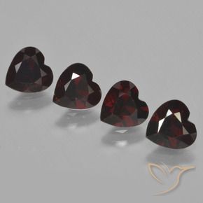 3.24 ctw Red Pyrope Garnet Stones, Natural Pyrope Garnet in Heart Facet Shape for Sale