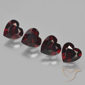 3.38 ctw Red Pyrope Garnet Stones, Natural Pyrope Garnet in Heart Facet Shape for Sale