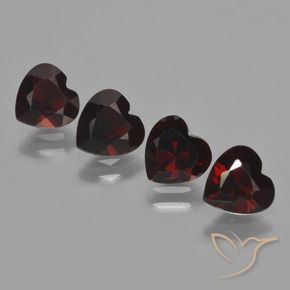 3.36 ctw Red Pyrope Garnet Stones, Natural Pyrope Garnet in Heart Facet Shape for Sale