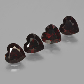 Schwärzlich Rot Pyrop-Granat Edelstein - 0.9ct Herz facettiert (ID: 456286)
